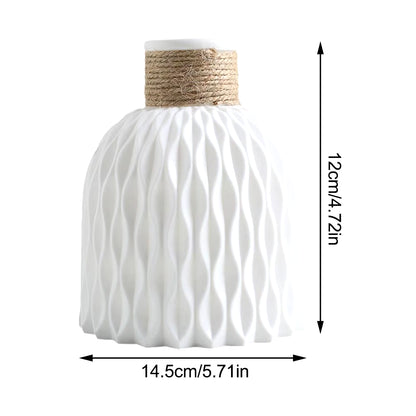 Rope Plastic Vase Flower Arrangement DIY Flowerpot Living Room Porcelain Imitation Flower Ware Home Decoration Ornaments