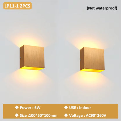 LED Indoor Home Decor Wall Lamp Aluminium Bedroom Bedside Lamp Living Room Corridor Study Room Decoration Wall Lights LP-011