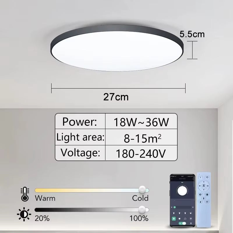 Smart Led Ceiling Lamp 36W 50W 220V Dimmable Modern Led Ceiling Lights with APP Remote Control for Bedroom Living Room